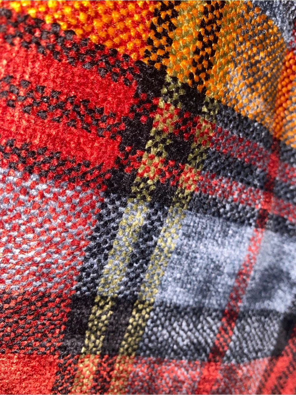 Autumnal Plaid Chenille Accent Pillow - Cozy Fall Decor